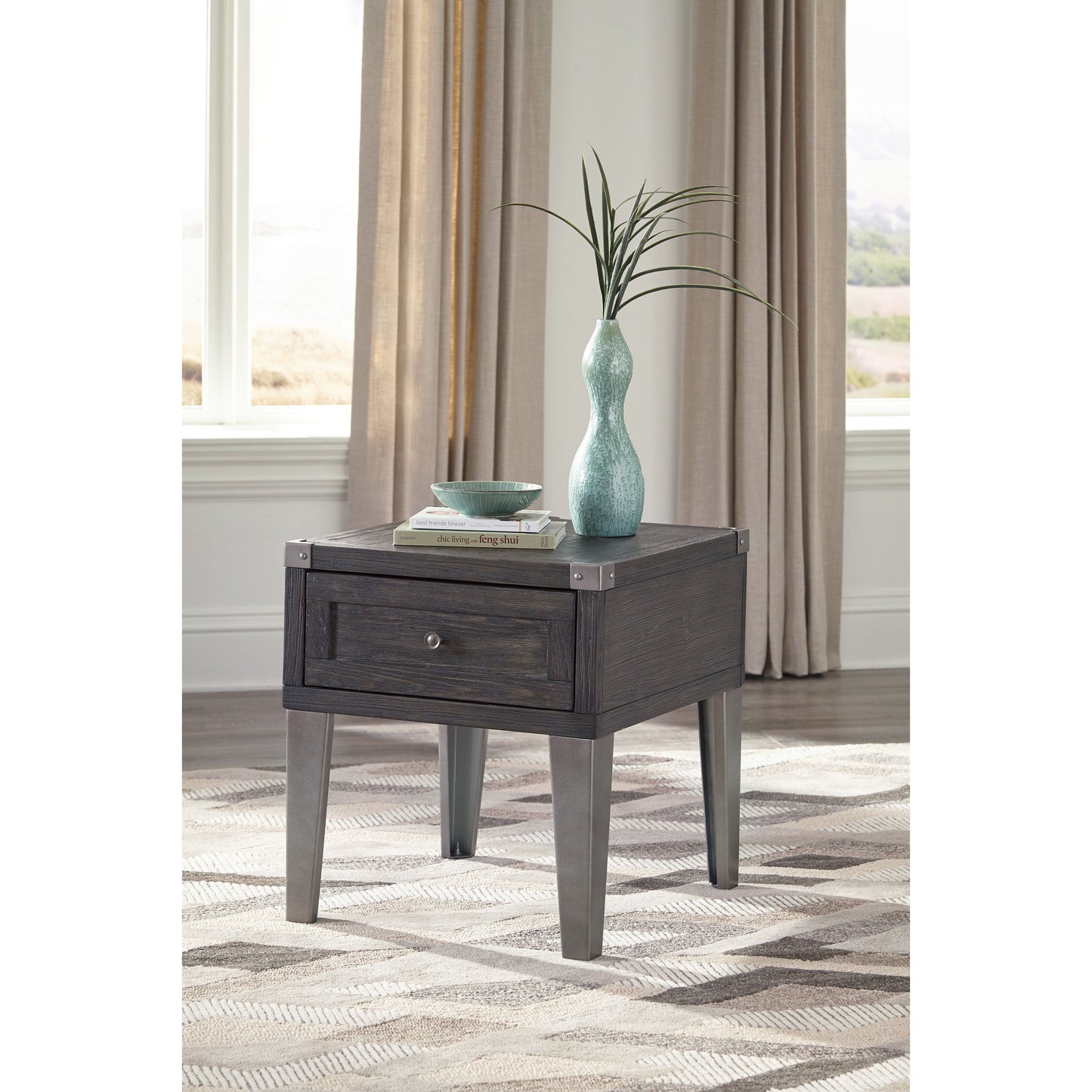 TODOE END TABLE - DARK BROWN