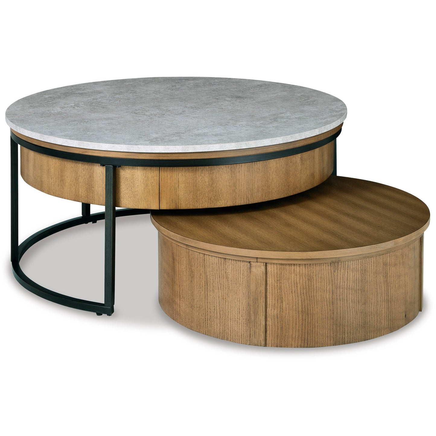 FRIDLEY NESTING COFFEE TABLE (SET OF 2) - GRAY/BROWN/BLACK
