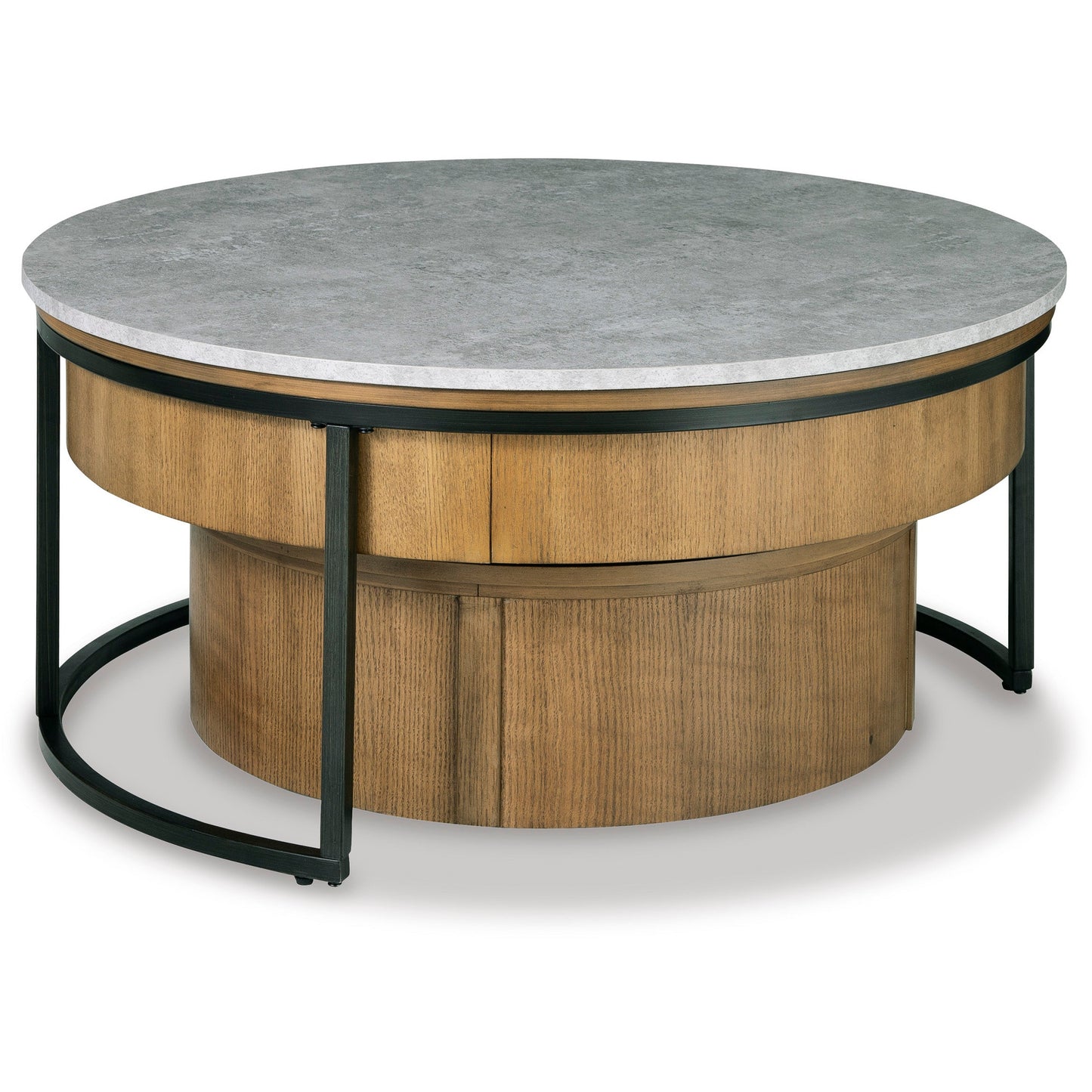 FRIDLEY NESTING COFFEE TABLE (SET OF 2) - GRAY/BROWN/BLACK