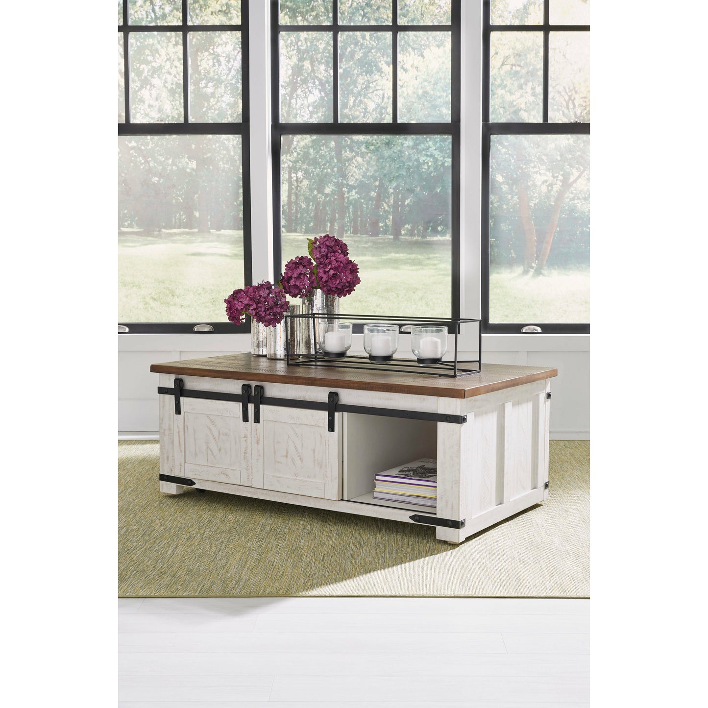 WYSTFIELD COFFEE TABLE - WHITE/BROWN