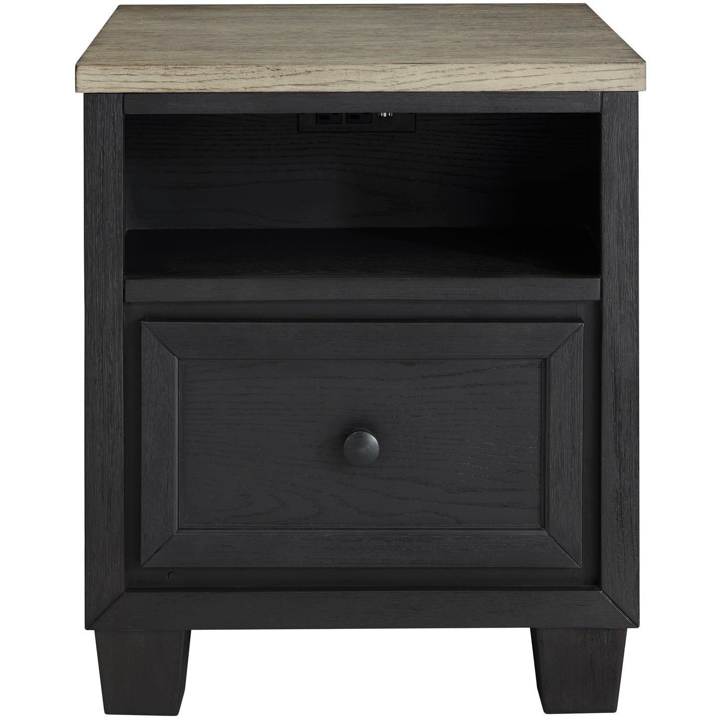 FOYLAND END TABLE- BLACK/BROWN
