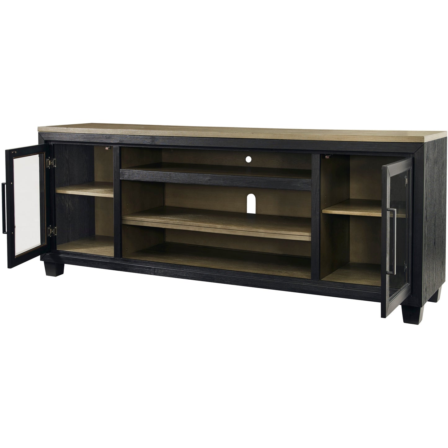 FOYLAND 83" TV STAND- BLACK/BROWN
