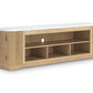Camdill - Light Brown - XL TV Stand With Fireplace Option