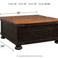 Valebeck - Black / Brown - Lift Top Cocktail Table