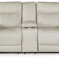 Mindanao - Coconut - Pwr Rec Loveseat/Con/Adj Hdrst - Leather Match