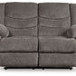 Tulen - Reclining Loveseat - Dark Gray
