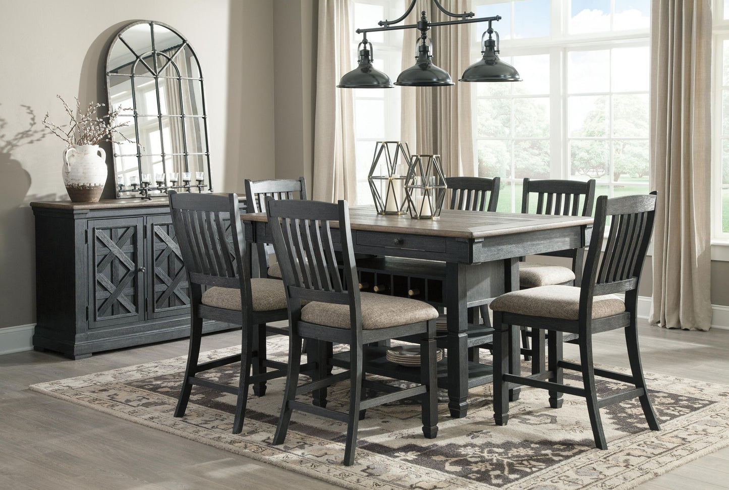 Tyler Creek - Dining Room Server - Black / Gray - Fraser Furniture & Mattresses