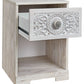 Paxberry - Whitewash - One Drawer Night Stand - Open Cubby