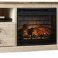 Willowton - 2 Pc. - 64" TV Stand With Faux Firebrick Fireplace Insert - Whitewash