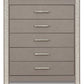 Surancha - Gray - Five Drawer Wide Chest
