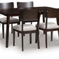 Mallenette - Merlot - Dining Room Table Set (Set of 5)