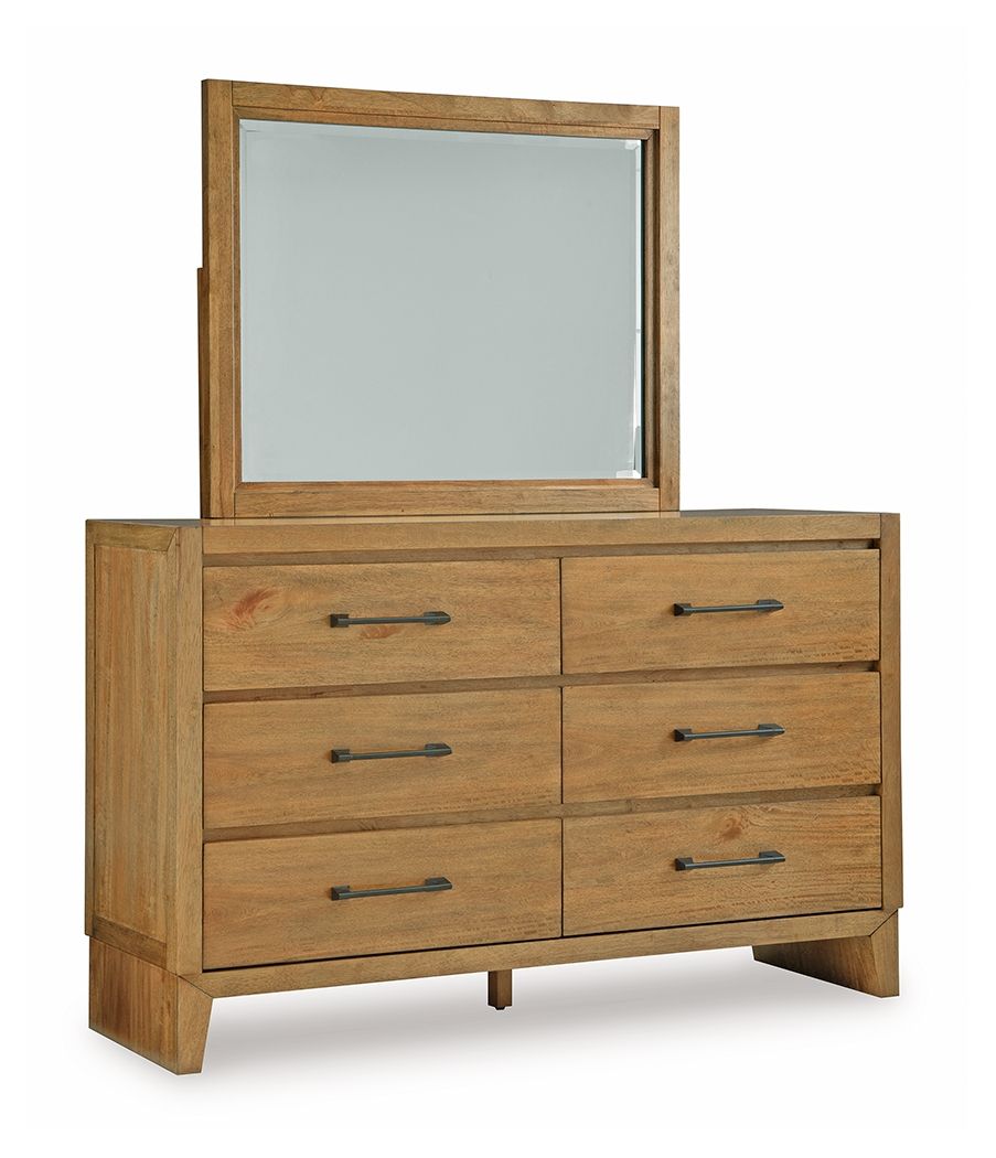 Sherbana - Dresser And Mirror - Light Brown