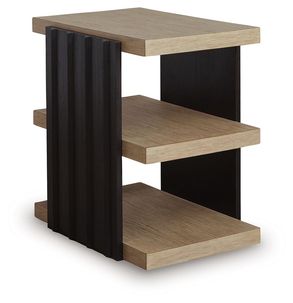 Rylandyn - Rectangular End Table - Black / Light Brown - Fraser Furniture & Mattresses