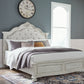 Montelaine - Antique White - King Upholstered Panel Bed