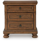 Zackaryn - Two Drawer Night Stand - Warm Brown
