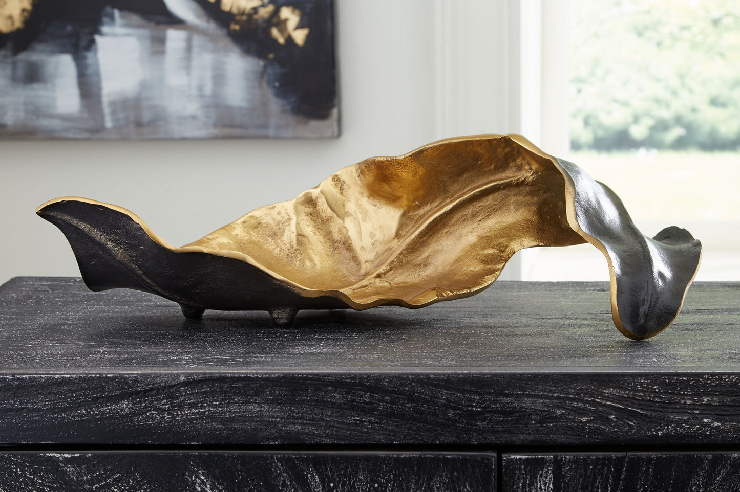 Melinda - Sculpture - Black / Gold Finish - Fraser Furniture & Mattresses