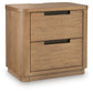 Pamaria - Two Drawer Night Stand - Light Brown