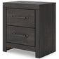 Hollivern - Dark Gray - Two Drawer Night Stand