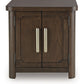 Breckington - Dark Brown - Rectangular 2-door End Table
