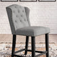 Jeanette - Black / Gray - 5 Pc. - Counter Table, 4 Upholstered Barstools