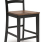 Wildenauer - Brown / Black - Barstool (Set of 2)