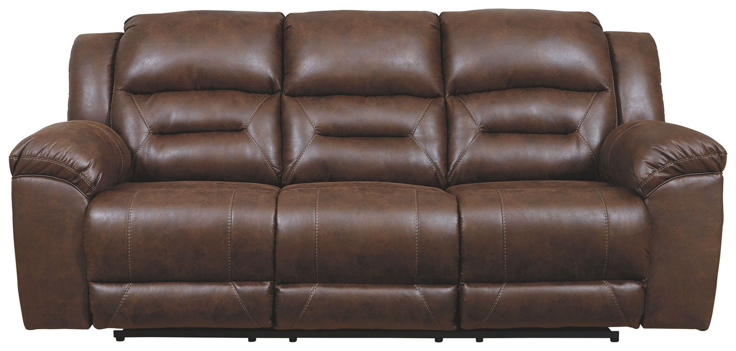 Stoneland - Chocolate - Power Reclining Sofa - Faux Leather