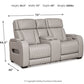 Boyington - Power Reclining Loveseat with Console/Adj Hdrst - Gray