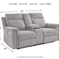 Barnsana - Ash - Dbl Power Reclining Loveseat With Console - Fabric