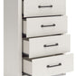 Linnocreek - White / Warm Brown - Four Drawer Chest