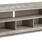 Naydell - Gray - Xl TV Stand W/Fireplace Option