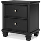 Lanolee - Black - Two Drawer Nightstand