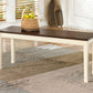 Whitesburg - Brown / Cottage White - Large Dining Room Bench