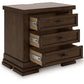 Taffenbrook - Medium Brown - Three Drawer Night Stand