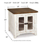 Wystfield - Rectangular End Table - 2 Doors - White / Brown
