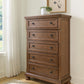 Zackaryn - Five Drawer Chest - Warm Brown