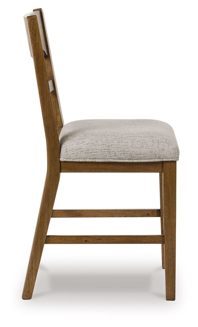 Cabalynn - Oatmeal / Light Brown - Upholstered Barstool (Set of 2)