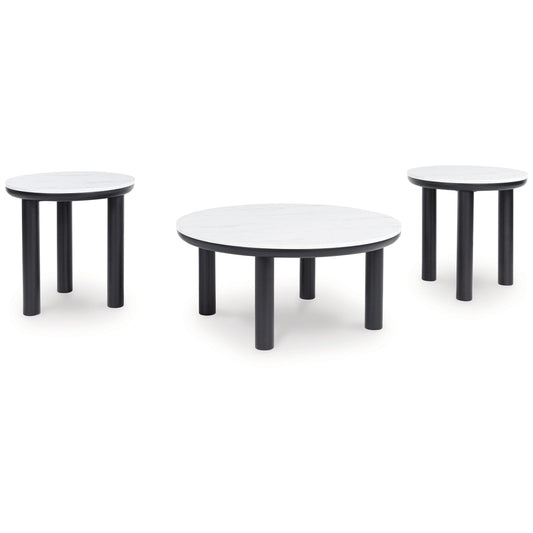 Xandrum - Black / White - Occasional Table Set (Set of 3)