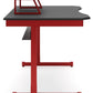 Lynxtyn - Red / Black - Home Office Desk With Raised Monitor Stand