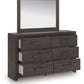 Prendonea - Charcoal - Dresser and Mirror