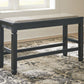 Tyler Creek - DBL Counter UPH Bench  - Antique Black - Fraser Furniture & Mattresses