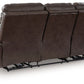 Crossplex - Power Reclining Sofa With Adjustable Headrest - Smoke