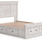 Makidern - Panel Storage Bed With 2 Under Bed Storage Units