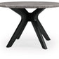 Glinari - Taupe / Black - Round Dining Room Table