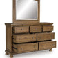 Feddinger - Dresser And Mirror - Medium Brown