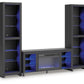 Cayberry - 3-Piece Entertainment Center With Electric Fireplace - Black