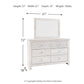 Paxberry - Dresser, Mirror - Medallion Drawer Pulls - Whitewash