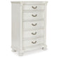 Montelaine - Antique White - Five Drawer Chest