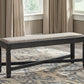 Tyler - Black / Grayish Brown - Upholstered Bench