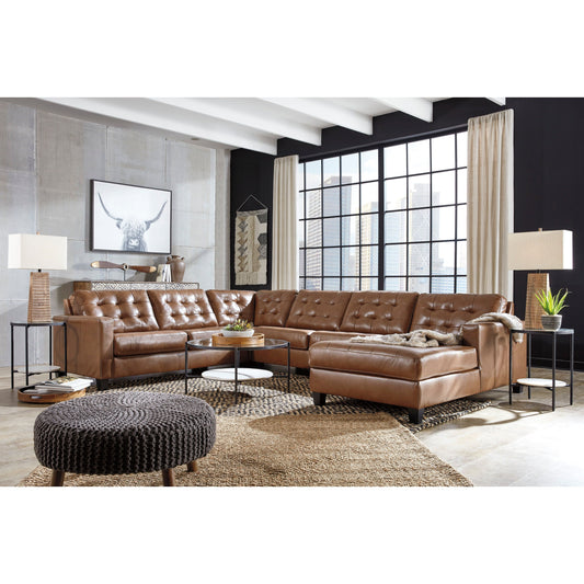 BASKOVE 4-PIECE SECTIONAL WITH CHAISE- AUBURN