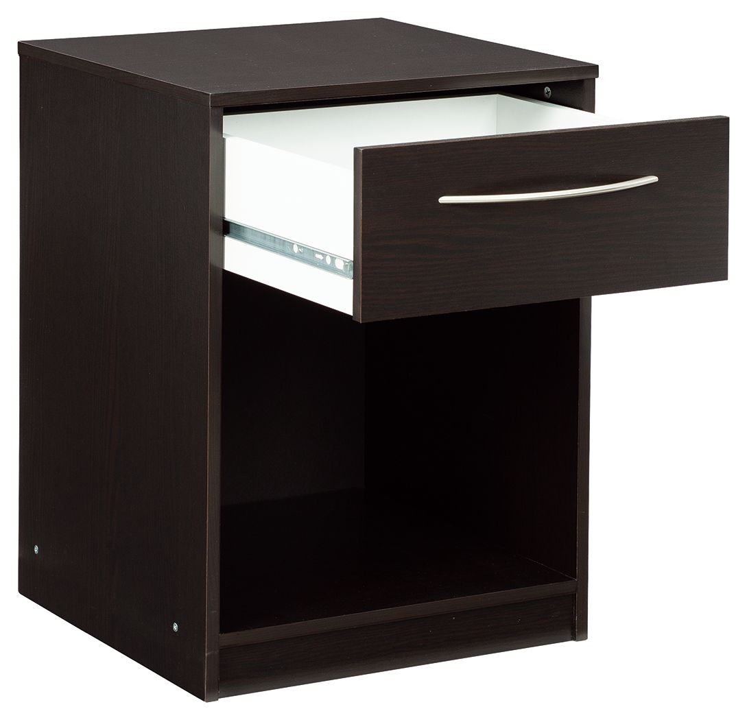 Finch - Black - One Drawer Night Stand